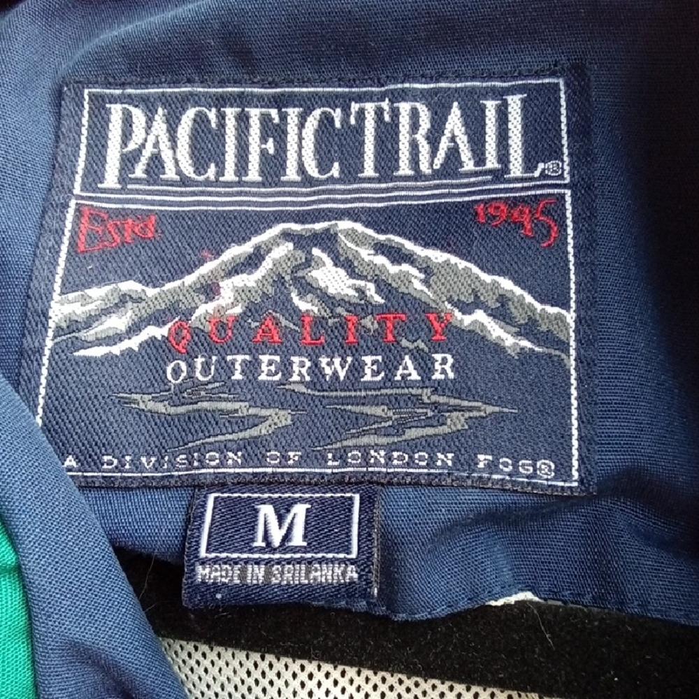 Mens M Pacific Trail Blue and Green Raincoat with Relaxed Fit - Picture 2 of 5